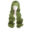 MapofBeauty 28 Inch/70cm Beautiful Special Color Air Bangs Long Wavy Curly Cosplay Wig (Light Sea Green)