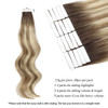 ABH AmazingBeauty Hair Semi-permanent Pre-taped Double Sided Rooted Highlight 18 Inch Remy Tape in Extensions Real Remy Human Hair Ash Brown-Beach Bl