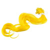 SWACC 12 Pcs Curly Wavy One Color Party Highlights Clip on in Hair Extensions For Women Colored Hair Streak Synthetic Hairpieces (Yellow)