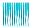 SWACC 12 Pcs Straight One Color Party Highlights Clip on in Hair Extensions For Women Colored Hair Streak Synthetic Hairpieces (Teal Blue)