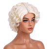 BERON Short Blonde Curly Wig Natural Platinum Blonde Wavy Wigs for Cosplay Costume Party Come with Wig Cap