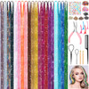20 Colors Fairy Hair Tinsel Kit 4000 Glitter Strands 48Inch Heat Resistant Tinsel Hair Extensions Sparkling Shiny Highlights Hairs Tinsels with Tools