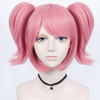ANOGOL Hair Cap+ Madoka Magica Cosplay Wig for Women Pink Pigtails Wig Short Cute Lolita Wigs with Double Ponytails Sweet and Lovely Synthetic Hair f