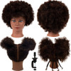 Afro Curly Mannequin Head with 100% Human Hair Curly Hair Hairdresser Hair Styling Cosmetology Manikin Head Doll head for Hairdresser Practice Stylin
