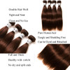 Chocolate Brown Bundles Human Hair Brazilian Straight Hair Extensions Sew In 9A Grade Virgin 100% Unprocessed Remy Human Hair Weave Extensions (Strai