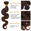 Chocolate Brown Bundles Human Hair Brazilian Body Wave Hair Extensions Sew In 9A Grade Virgin 100% Unprocessed Remy Human Hair Weave Extensions (Body