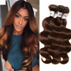 Chocolate Brown Bundles Human Hair Brazilian Body Wave Hair Extensions Sew In 9A Grade Virgin 100% Unprocessed Remy Human Hair Weave Extensions (Body