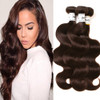 Dark Brown Bundles Human Hair Brazilian Body Wave Hair Extensions Sew In 9A Grade Virgin 100% Unprocessed Remy Human Hair Weave Extensions (Body 2#,