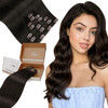 Hetto Brown Clip in Hair Extensions Human Hair Darkest Brown Hair Extensions Clip ins Real Human Hair 16 Inch 120g 7pcs