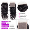 Foruiya Water Wave 4Bundles(50g/bundle) with 4X4 Lace Closure Deep Curly Weave Human Hair with Lace Closure Brazilian Wet and Wavy Bundles with Closu