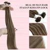 YoungSee U Tip Hair Extensions Human Hair Brown with Blonde Highlight Utip Hair Extensions Human Hair Brown Ktip Human Hair Extension Highlight Hair