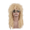 WildCos 80s Mullet Wig Halloween Costumes Punk Rocker Long Blonde Curly hair Cosplay Wig for Men