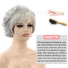TISHINING Pixie Cut Grey Short Curly Wigs for White Women Layered Silver Gray Synthetic Short Hair Wigs with Bangs Salt and Pepper Wigs for Women