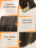 DOORES Tape in Hair Extensions Human Hair, Balayage Dark Brown to Chestnut Brown 50g 20pcs 18 Inch, Human Hair Extensions Natural Remy Straight Hair