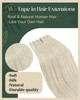 Ugeat Tape in Hair Extensions Human Hair Blonde Real Hair Extensions Tape in Platinum Blonde Tapes in Extension Human Hair for Short Hair 12 Inch 30G