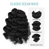 ToyoTree Ocean Wave Crochet Hair - 12 Inch 8 Packs Natural Black Mid-Length Curly Deep Wave Crochet Hair, Synthetic Ocean Wave Braiding Hair Extensio