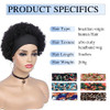 Quantum Love Short Human Hair Wigs Afro Curly Human Hair Headband Wig for Black Women Afro Puff Natural Black Headband Glueless Human Hair Wigs