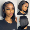 13x4 Lace Front Straight Short Bob Wigs Human Hair 150% Density Brazilian Virgin Straight Bob Wigs for Black Women Glueless Human Hair Bob Wigs Pre P