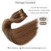 Clip in Human Hair Extensions 7A Grade 70 Gram 7 Pieces Silky Straight Weft Golden Brown Remy Hair Extensions Clip in Real Hair Seamless Clip on Exte