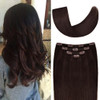 14" Clip in Hair Extensions Remy Human Hair for Women - Silky Straight Human Hair Clip in Extensions 50grams 4pieces Dark Brown #2 Color