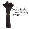 YOTCHOI Human Hair Permanent Dreadlocks Extension Handmade Locs Small Size(diameter 0.4cm) 20 Strands/pack 14inch Jet Black #1