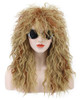 karlery Men Women Long Curly Orange Mix Blonde 70s Heavy Metal Rocker Mullet Wig 80s Costume Anime Wig