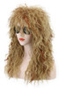 karlery Men Women Long Curly Orange Mix Blonde 70s Heavy Metal Rocker Mullet Wig 80s Costume Anime Wig