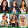 13x6 Lace Front Wigs Human Hair Pre Plucked 180 Density 26 Inch HD Body Wave Lace Front Wigs Human Hair 10A Frontal Wigs Human Hair wigs for Women Gl