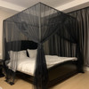 LODIKE Black Mosquito Net Tent for Bed or Plant?Protecting Plant,One Side Opening Canopy Netting Curtain Net for Bedroom Decoration Queen Size?Withou
