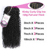 Kinky Curly Clip In Hair Extensions for Black Women Human Hair, Urbeauty 16 inch Curly Clip in Human Hair Extensions, 3C Afro Coily Hair Clip Ins for