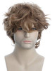 karlery Male Mens Short Curly Fluffy Brown Wig with Bang Halloween Cosplay Wig