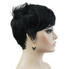 Lydell Short Asymmetry Side Bang Straight Wig Natural Black Full Synthetic Wigs