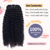 Vanalia Afro Kinky Curly Clip in Hair Extensions for Black Women, 9A Brazilian Remy Human Hair 3C 4A Hair Clip Ins Natural Black Color, Double Lace W