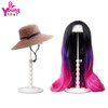 Youngther Wig Stand Adjustable Height Hat Display Portable Folding Wig Head Holders Plastic Wig Stand for Styling Wig Hair Drying Display (White)