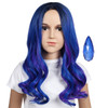 ColorGround Kids Medium Blue Mix Purple Cosplay Wig with Magic Stone for Halloween and Cons (Blue Mix Purple)