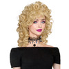 ColorGround Medium Long Curly Blonde 80S Rocker Wig for Women