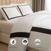 OSVINO Hotel Duvet Cover Set Queen Size 3Pcs Microfiber Black Line Pattern Bedding Collection Ultra Soft Breathable Duvet Cover with Pillowcases