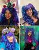 ColorGround Long Curly Cosplay Wig with 2 Ponytails(Blue/Purple)