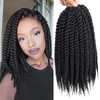 Admutty Havana Twist Crochet Hair 6 Packs 12 inch Crochet Braids Senegalese Twist Crochet Braiding Hair (1B)