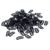 SWACC 100 Pcs U Shape Metailic Snap Clips ins for Hair Extension Hairpiece DIY Snap-Comb Wig Clips with Rubber (Black, 10-Teeth 9 holes)