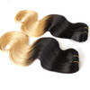 GoldRose Beauty Ombre Hair Extension Grade 7A Remy Brazilian Virgin Human Hair Body Wave Hair Weave Two-tone Color #1B/27 16 Inch 1 Bundle