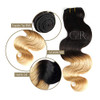 GoldRose Beauty Ombre Hair Extension Grade 7A Remy Brazilian Virgin Human Hair Body Wave Hair Weave Two-tone Color #1B/27 16 Inch 1 Bundle