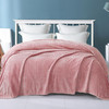 Exclusivo Mezcla Fleece King Size Blanket for Bed, 90x104 Inches Soft Cozy Jacquard Flannel Blankets, Lightweight Fuzzy Plush Warm for Women, Pink