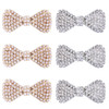 HomeSoGood 6 Pcs Bow Rhinestone Crystal Hair Clips, Hair Bow Barrettes Accessories for Women Girls