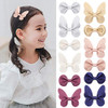 Liasun 12Pcs/set Butterfly Bowknot Hair Clips Soft Wave Grain PU Hair Bows Clips with Alligator Clips Barrettes Hair Accessories for Baby Girls Kids