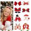 8Pcs Christmas Hair Clips Cute Christmas Hair Accessories Santa Gingerbread Reindeer Hair Bow Clips for Xmas Party Holiday Gifts