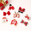 8Pcs Christmas Hair Clips Cute Christmas Hair Accessories Santa Gingerbread Reindeer Hair Bow Clips for Xmas Party Holiday Gifts