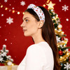 PHALIN Christmas Holiday Headband for Women Christmas Accessories Reindeer Snowflake Candy Cane Knotted Headband (Snowman)