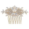 Xerling Gold Rhinestone Bridal Hair Comb Pearl Hair Accessory for Women