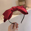 ROMODIYA Red Christmas Headband - Big Bow Design, Ribbon Knotted Bow Fashion Hair Hoop for Women, Makeup or Sports